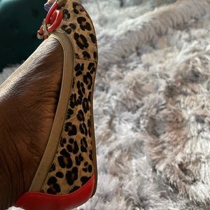Orange and Cheetah Fur Flats